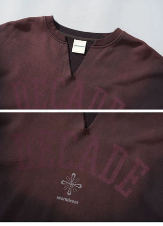 [Monterest] Washed Split-Neck Graphic Sweatshirt