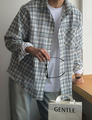 Wrinkle check shirt (2 colors)
