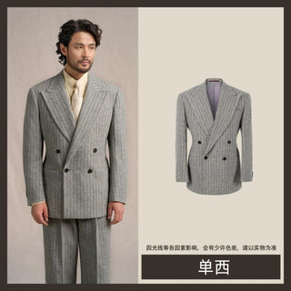 [CULTUM] 480g Heavyweight Wool Striped Suit