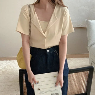 [Set: Corduroy Camisole Cardigan Set]