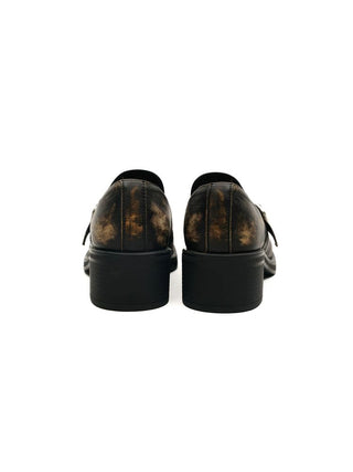 [Moromoro2] Distressed Leather Loafers