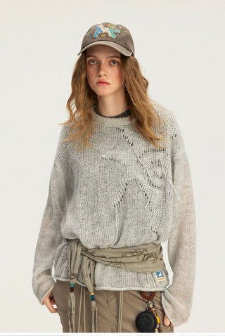 [Monterest] Mohair Blend Openwork Starfish Sweater