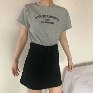 Lettering Cropped T-Shirt