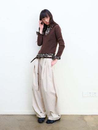 [NeverSeez] Pleated Wide-Leg Pants