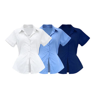 2-Way Button Short-Sleeve Shirt