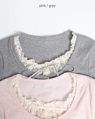 Lace Ribbon Layered Cardigan