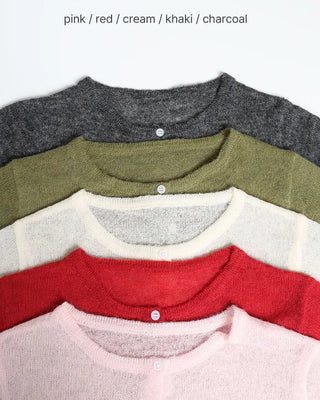 Round Button Knit Cardigan
