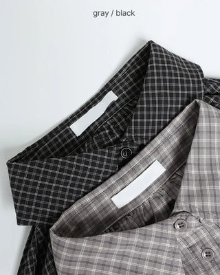 Color check sleeveless blouse