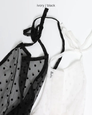 Dot Halter Layered Top