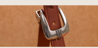 [CULTUM] Engraved Silver Buckle Belt