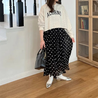Polka dot chiffon skirt