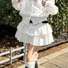 Casa Studded Cotton Tiered Mini Skirt Pants Skirts