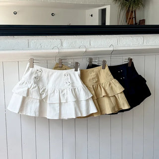 Casa Studded Cotton Tiered Mini Skirt Pants Skirts