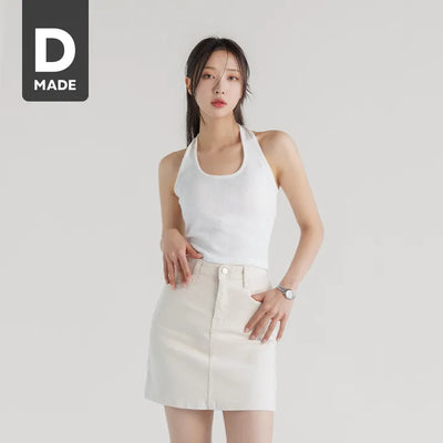 Serendi Ribbed Halter Neck Sleeveless