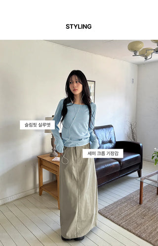 Miken Striped Boat Neck Slim Fit Long Sleeve Knit