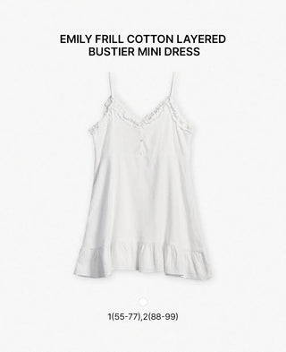 Emily Frill Cotton Layered Bustier Strap Sleeveless Mini Dress
