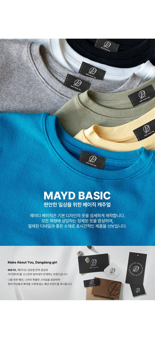 Lined Color Ribbed Crop Short Sleeve Tee