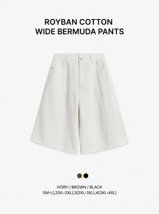 Royvan Cotton 3 4 Length Bermuda Waistband Half Pants