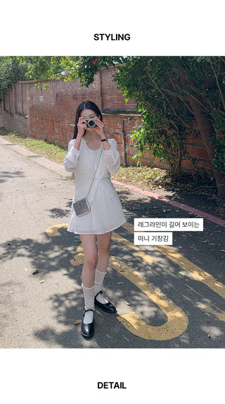 Ripen Sheer Chiffon All-Elastic Waist High-Waisted Flare Shorts Wedding Guest Look