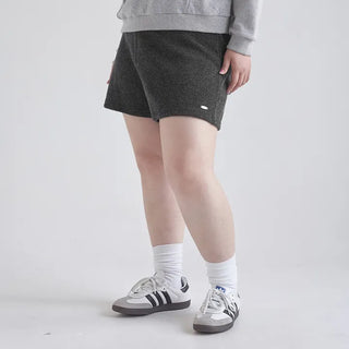 Marin Ribbed Knit Pendant High-Waisted Elastic Shorts
