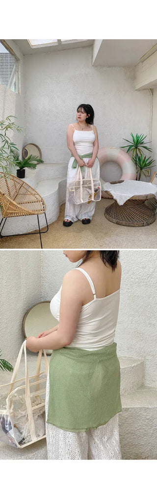 Queen Built-in Cup Breast Cover Shirred Strap Sleeveless