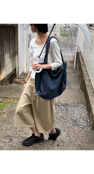 Levin Length  Cotton Tab Hidden Elastic Waist Wide Bermuda Half Pants Cotton Shorts