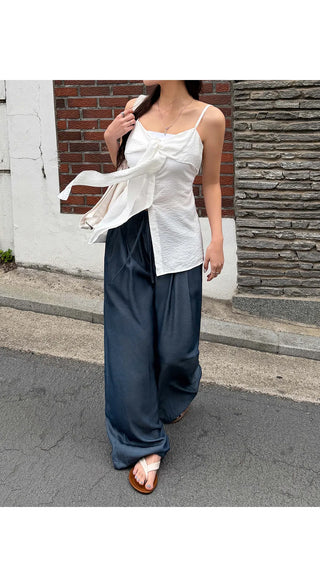 Tennichen Tie Strap Bustier Sleeveless Blouse