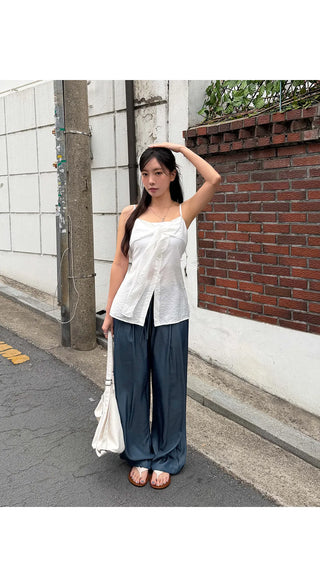 Tennichen Tie Strap Bustier Sleeveless Blouse