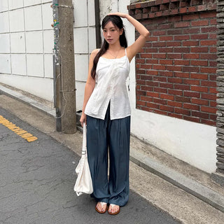 Tennichen Tie Strap Bustier Sleeveless Blouse