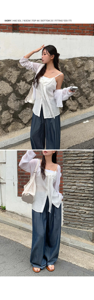 Tennichen Tie Strap Bustier Sleeveless Blouse