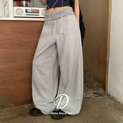 Pekin Premium Double-Sided Folding Two-Way String Jogger Wide Pants