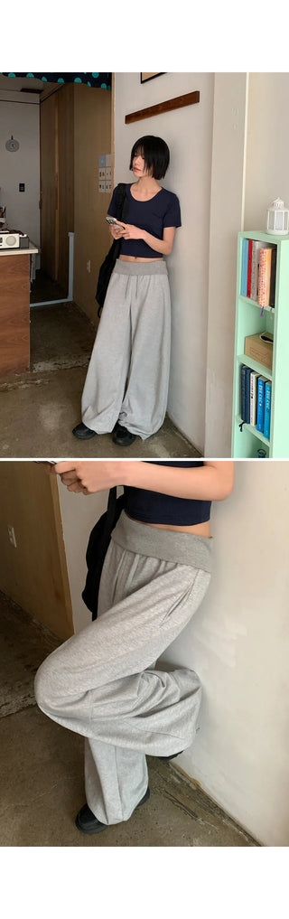 Pekin Premium Double-Sided Folding Two-Way String Jogger Wide Pants