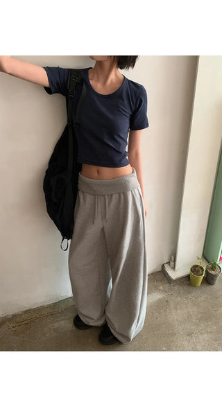 Pekin Premium Double-Sided Folding Two-Way String Jogger Wide Pants
