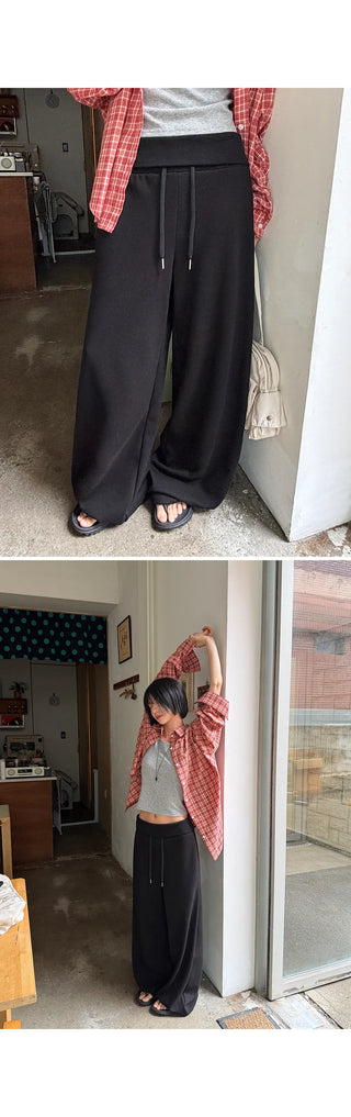 Pekin Premium Double-Sided Folding Two-Way String Jogger Wide Pants