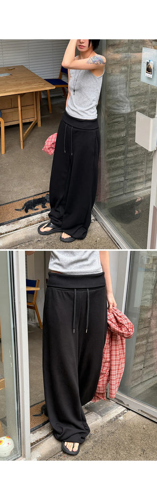 Pekin Premium Double-Sided Folding Two-Way String Jogger Wide Pants