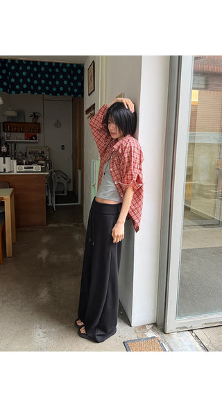 Pekin Premium Double-Sided Folding Two-Way String Jogger Wide Pants