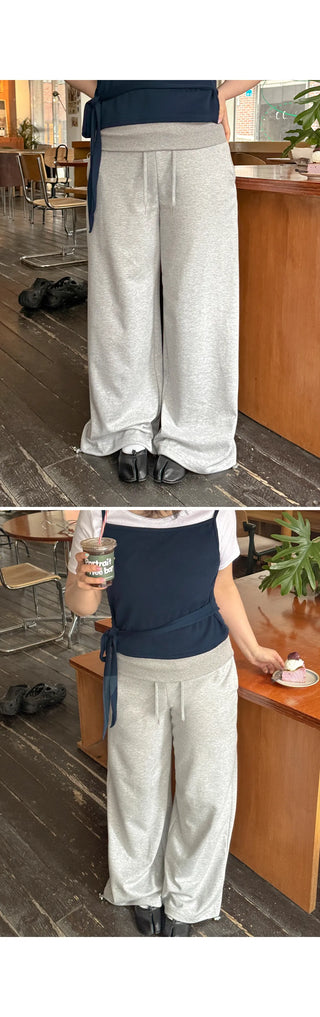 Pekin Premium Double-Sided Folding Two-Way String Jogger Wide Pants