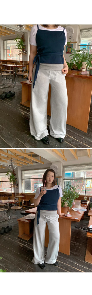 Pekin Premium Double-Sided Folding Two-Way String Jogger Wide Pants
