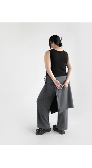 Basic Stretch Square Neck Ribbed Semi-Crop Sleeveless