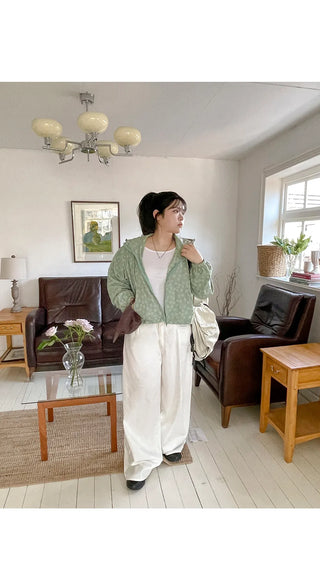 Tsumidep Cotton Curved Stitch Wide Pants Cotton Trousers