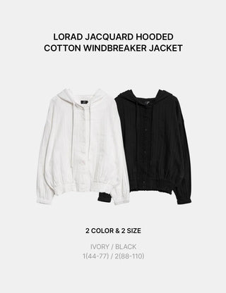 Lorard Jacquard Lace Oversized Hooded Cotton Windbreaker Shirt Jacket