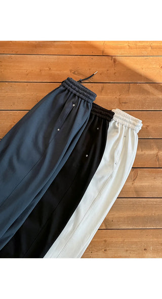 Maen Special Double-Sided Cut Rivet Two-Way String Jogger Wide Training Elastic Waist Pants