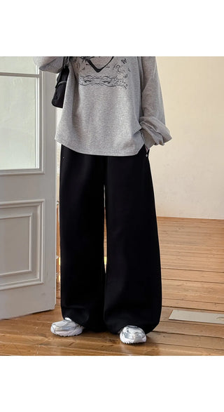 Maen Special Double-Sided Cut Rivet Two-Way String Jogger Wide Training Elastic Waist Pants