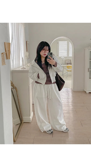 Maen Special Double-Sided Cut Rivet Two-Way String Jogger Wide Training Elastic Waist Pants