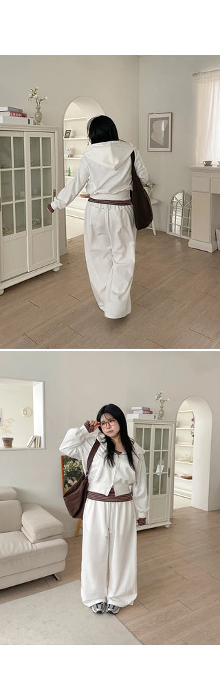 Maen Special Double-Sided Cut Rivet Two-Way String Jogger Wide Training Elastic Waist Pants