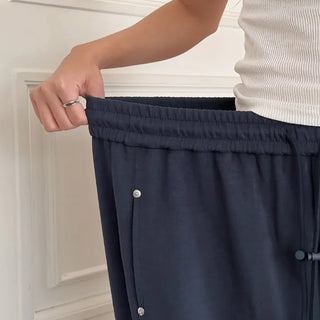 Maen Special Double-Sided Cut Rivet Two-Way String Jogger Wide Training Elastic Waist Pants