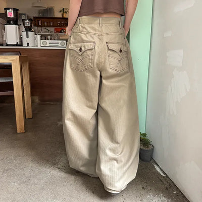Pinsew Balloon Fit Stitch Stripe Wide Pants