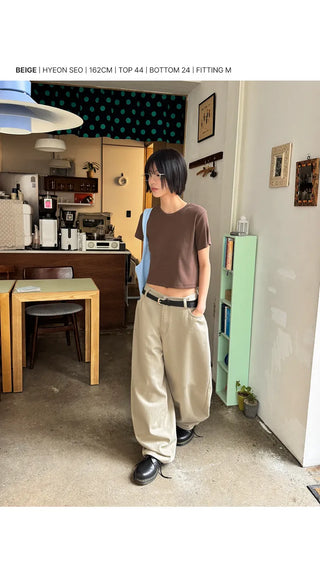 Pinsew Balloon Fit Stitch Stripe Wide Pants