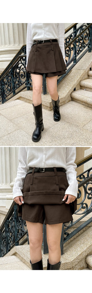 Prague Layered Pleated Mini Skirt Pants Skirt-Pants Wedding Guest Look