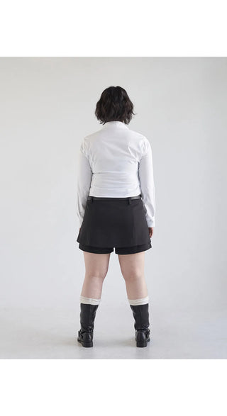 Prague Layered Pleated Mini Skirt Pants Skirt-Pants Wedding Guest Look
